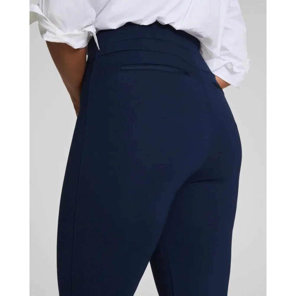 SPANX Supersmooth PerfectFit Ponte Flare Stretch Pant in Navy Blue Size S